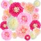 20 Pieces Paper Flower Tissue Paper Chrysanth Flowers DIY Crafting for Wedding Backdrop Nursery Wall Decoration (Fresh Color)